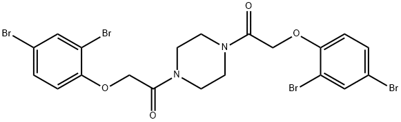 1,4-bis[(2,4-dibromophenoxy)acetyl]piperazine 化学構造式