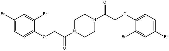 1,4-bis[(2,4-dibromophenoxy)acetyl]piperazine Structure