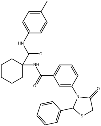 444147-09-5 N-(1-{[(4-methylphenyl)amino]carbonyl}cyclohexyl)-3-(4-oxo-2-phenyl-1,3-thiazolidin-3-yl)benzamide