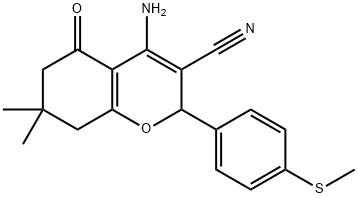 4-amino-7,7-dimethyl-2-[4-(methylsulfanyl)phenyl]-5-oxo-5,6,7,8-tetrahydro-2H-chromene-3-carbonitrile|