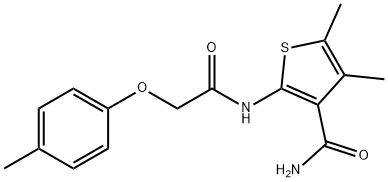 4,5-dimethyl-2-{[(4-methylphenoxy)acetyl]amino}thiophene-3-carboxamide 结构式