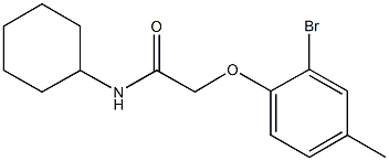 2-(2-bromo-4-methylphenoxy)-N-cyclohexylacetamide 结构式