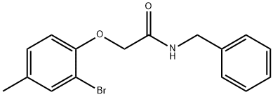 N-benzyl-2-(2-bromo-4-methylphenoxy)acetamide 结构式