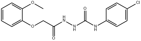 N-(4-chlorophenyl)-2-[(2-methoxyphenoxy)acetyl]hydrazinecarboxamide 化学構造式