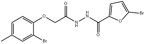 5-bromo-N'-[(2-bromo-4-methylphenoxy)acetyl]-2-furohydrazide,444150-96-3,结构式