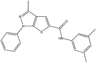 N-(3,5-dimethylphenyl)-3-methyl-1-phenyl-1H-thieno[2,3-c]pyrazole-5-carboxamide 结构式
