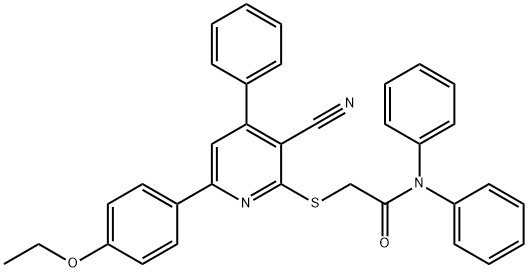 2-{[3-cyano-6-(4-ethoxyphenyl)-4-phenyl-2-pyridinyl]sulfanyl}-N,N-diphenylacetamide|