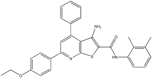 3-amino-N-(2,3-dimethylphenyl)-6-(4-ethoxyphenyl)-4-phenylthieno[2,3-b]pyridine-2-carboxamide 结构式