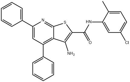 3-amino-N-(5-chloro-2-methylphenyl)-4,6-diphenylthieno[2,3-b]pyridine-2-carboxamide Structure