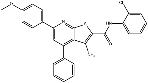 3-amino-N-(2-chlorophenyl)-6-(4-methoxyphenyl)-4-phenylthieno[2,3-b]pyridine-2-carboxamide Structure