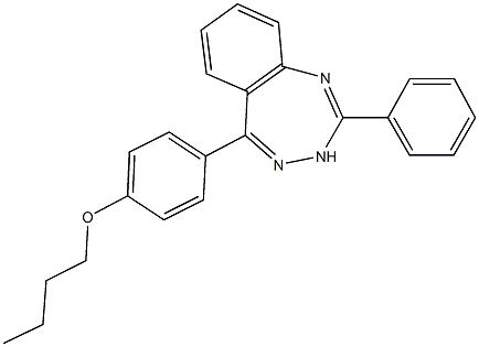 butyl 4-(2-phenyl-3H-1,3,4-benzotriazepin-5-yl)phenyl ether 结构式
