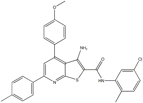 3-amino-N-(5-chloro-2-methylphenyl)-4-(4-methoxyphenyl)-6-(4-methylphenyl)thieno[2,3-b]pyridine-2-carboxamide Struktur