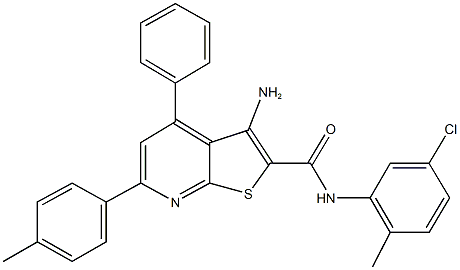 3-amino-N-(5-chloro-2-methylphenyl)-6-(4-methylphenyl)-4-phenylthieno[2,3-b]pyridine-2-carboxamide Structure