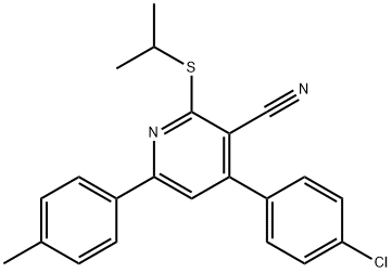4-(4-chlorophenyl)-2-(isopropylsulfanyl)-6-(4-methylphenyl)nicotinonitrile,444154-03-4,结构式