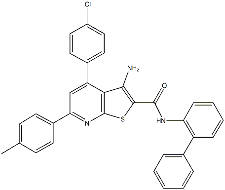 3-amino-N-[1,1'-biphenyl]-2-yl-4-(4-chlorophenyl)-6-(4-methylphenyl)thieno[2,3-b]pyridine-2-carboxamide Structure