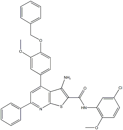 444155-45-7 3-amino-4-[4-(benzyloxy)-3-methoxyphenyl]-N-(5-chloro-2-methoxyphenyl)-6-phenylthieno[2,3-b]pyridine-2-carboxamide