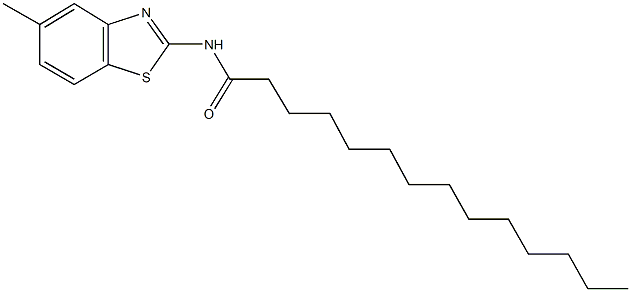 N-(5-methyl-1,3-benzothiazol-2-yl)tetradecanamide 化学構造式