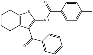 N-(3-benzoyl-4,5,6,7-tetrahydro-1-benzothien-2-yl)-4-methylbenzamide Struktur