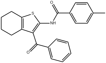 N-(3-benzoyl-4,5,6,7-tetrahydro-1-benzothien-2-yl)-4-methylbenzamide Structure