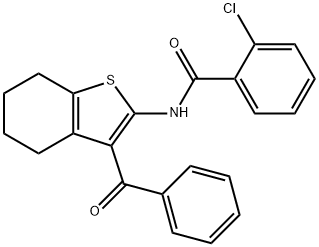 N-(3-benzoyl-4,5,6,7-tetrahydro-1-benzothien-2-yl)-2-chlorobenzamide Struktur