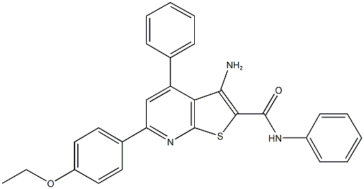 3-amino-6-(4-ethoxyphenyl)-N,4-diphenylthieno[2,3-b]pyridine-2-carboxamide Struktur