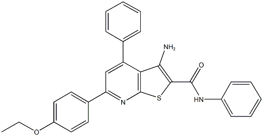 3-amino-6-(4-ethoxyphenyl)-N,4-diphenylthieno[2,3-b]pyridine-2-carboxamide,444156-73-4,结构式