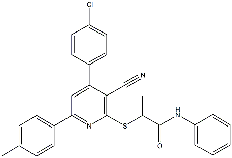 444157-18-0 2-{[4-(4-chlorophenyl)-3-cyano-6-(4-methylphenyl)-2-pyridinyl]sulfanyl}-N-phenylpropanamide