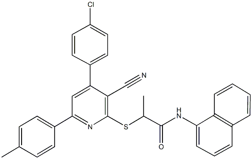 444157-22-6 2-{[4-(4-chlorophenyl)-3-cyano-6-(4-methylphenyl)-2-pyridinyl]sulfanyl}-N-(1-naphthyl)propanamide