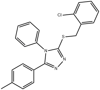 3-[(2-chlorobenzyl)sulfanyl]-5-(4-methylphenyl)-4-phenyl-4H-1,2,4-triazole,444157-23-7,结构式