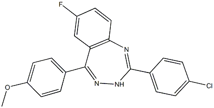 4-[2-(4-chlorophenyl)-7-fluoro-3H-1,3,4-benzotriazepin-5-yl]phenyl methyl ether,444157-71-5,结构式