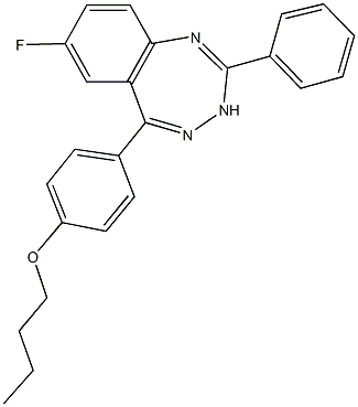 butyl 4-(7-fluoro-2-phenyl-3H-1,3,4-benzotriazepin-5-yl)phenyl ether,444157-87-3,结构式