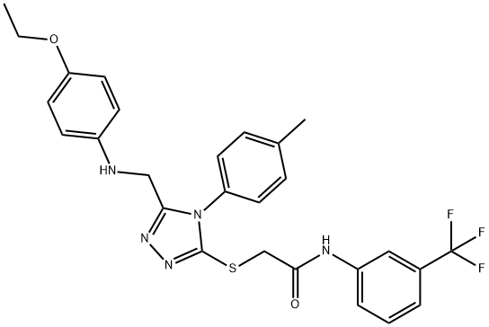 2-{[5-[(4-ethoxyanilino)methyl]-4-(4-methylphenyl)-4H-1,2,4-triazol-3-yl]sulfanyl}-N-[3-(trifluoromethyl)phenyl]acetamide|