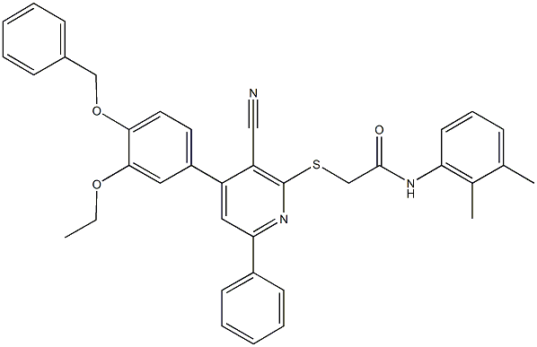 444159-38-0 2-({4-[4-(benzyloxy)-3-ethoxyphenyl]-3-cyano-6-phenyl-2-pyridinyl}sulfanyl)-N-(2,3-dimethylphenyl)acetamide