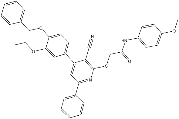 444159-43-7 2-({4-[4-(benzyloxy)-3-ethoxyphenyl]-3-cyano-6-phenyl-2-pyridinyl}sulfanyl)-N-(4-methoxyphenyl)acetamide