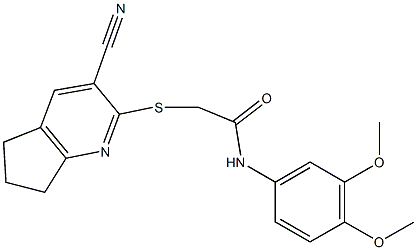 2-[(3-cyano-6,7-dihydro-5H-cyclopenta[b]pyridin-2-yl)sulfanyl]-N-(3,4-dimethoxyphenyl)acetamide|