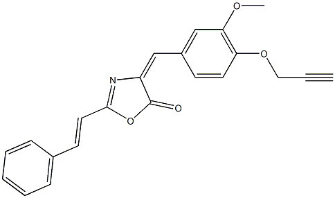 4-[3-methoxy-4-(2-propynyloxy)benzylidene]-2-(2-phenylvinyl)-1,3-oxazol-5(4H)-one Structure