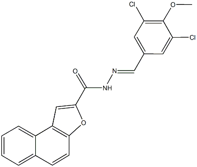 N'-(3,5-dichloro-4-methoxybenzylidene)naphtho[2,1-b]furan-2-carbohydrazide 结构式