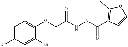 N'-[(2,4-dibromo-6-methylphenoxy)acetyl]-2-methyl-3-furohydrazide Structure