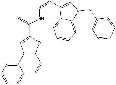 N'-[(1-benzyl-1H-indol-3-yl)methylene]naphtho[2,1-b]furan-2-carbohydrazide Struktur