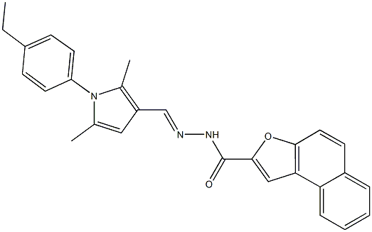 N'-{[1-(4-ethylphenyl)-2,5-dimethyl-1H-pyrrol-3-yl]methylene}naphtho[2,1-b]furan-2-carbohydrazide 结构式