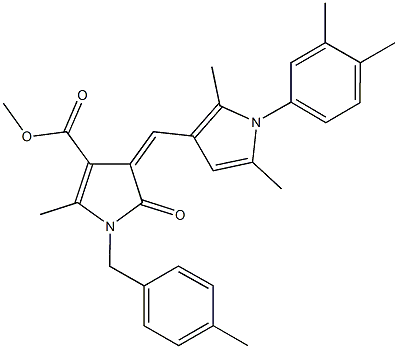 methyl 4-{[1-(3,4-dimethylphenyl)-2,5-dimethyl-1H-pyrrol-3-yl]methylene}-2-methyl-1-(4-methylbenzyl)-5-oxo-4,5-dihydro-1H-pyrrole-3-carboxylate Structure