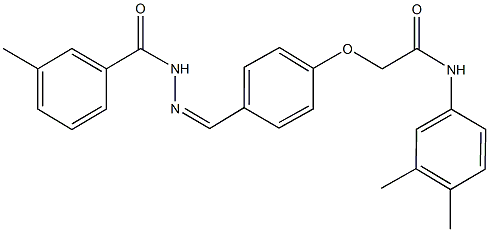 N-(3,4-dimethylphenyl)-2-{4-[2-(3-methylbenzoyl)carbohydrazonoyl]phenoxy}acetamide Structure