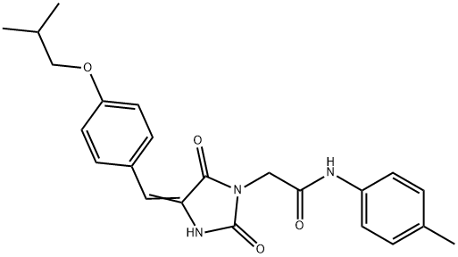 2-[4-(4-isobutoxybenzylidene)-2,5-dioxo-1-imidazolidinyl]-N-(4-methylphenyl)acetamide 化学構造式