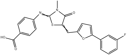 444333-07-7 4-[(5-{[5-(3-fluorophenyl)-2-furyl]methylene}-3-methyl-4-oxo-1,3-thiazolidin-2-ylidene)amino]benzoic acid
