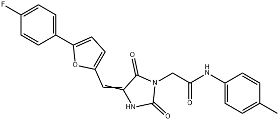444556-41-6 2-(4-{[5-(4-fluorophenyl)-2-furyl]methylene}-2,5-dioxo-1-imidazolidinyl)-N-(4-methylphenyl)acetamide