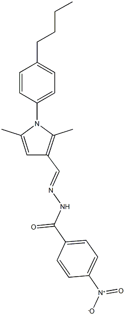 N'-{[1-(4-butylphenyl)-2,5-dimethyl-1H-pyrrol-3-yl]methylene}-4-nitrobenzohydrazide Structure