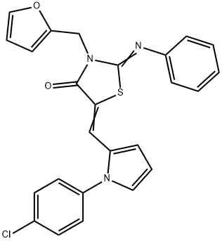 444596-73-0 5-{[1-(4-chlorophenyl)-1H-pyrrol-2-yl]methylene}-3-(2-furylmethyl)-2-(phenylimino)-1,3-thiazolidin-4-one