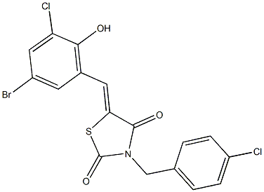 5-(5-bromo-3-chloro-2-hydroxybenzylidene)-3-(4-chlorobenzyl)-1,3-thiazolidine-2,4-dione|