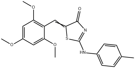 2-[(4-methylphenyl)imino]-5-(2,4,6-trimethoxybenzylidene)-1,3-thiazolidin-4-one 化学構造式