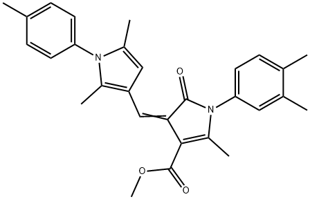 methyl 4-{[2,5-dimethyl-1-(4-methylphenyl)-1H-pyrrol-3-yl]methylene}-1-(3,4-dimethylphenyl)-2-methyl-5-oxo-4,5-dihydro-1H-pyrrole-3-carboxylate Structure